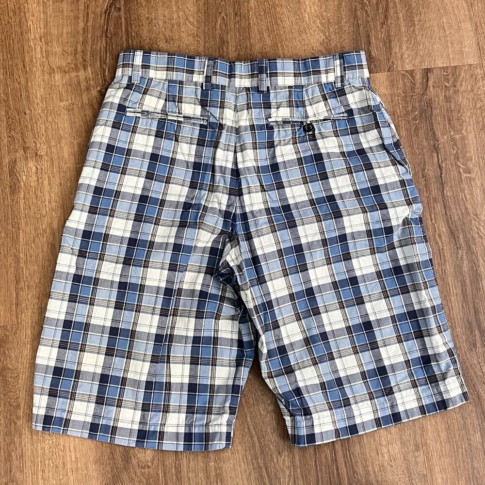 Banana Republic Blue and Brown Plaid Shorts Sz 32 - Picture 8 of 9